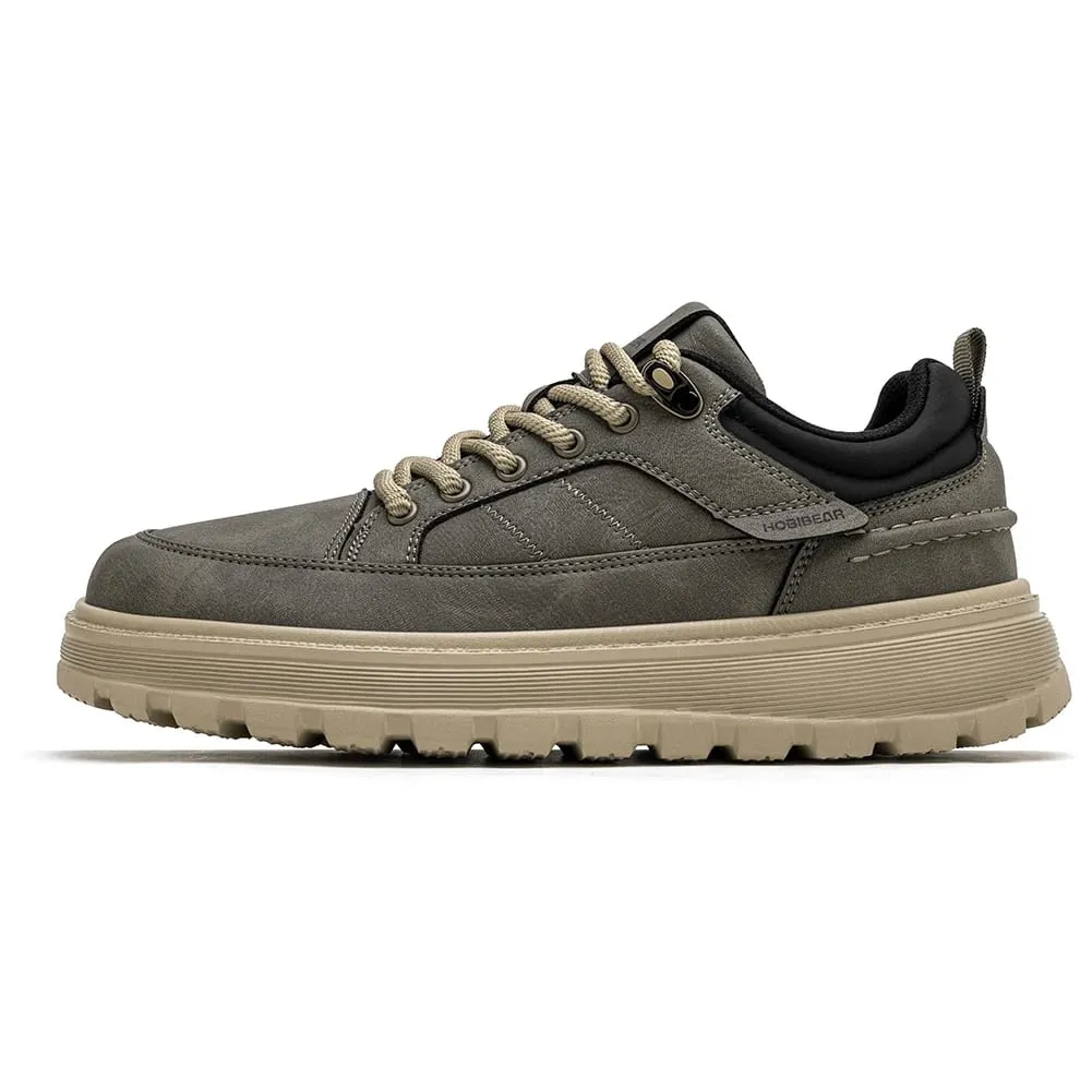 Men Wide Width Oxford Classic Artificial Leather Business Chunky-Heel Shoe Retro Lace-Up Casual Shoes
