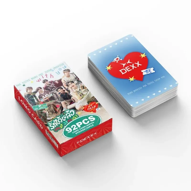 Thai BL Star 92Pcs Photocards Set 60Pcs HD Photo Cards 32Pcs Stickers Thai Idol Fan Collectible Decorative Gift Cards