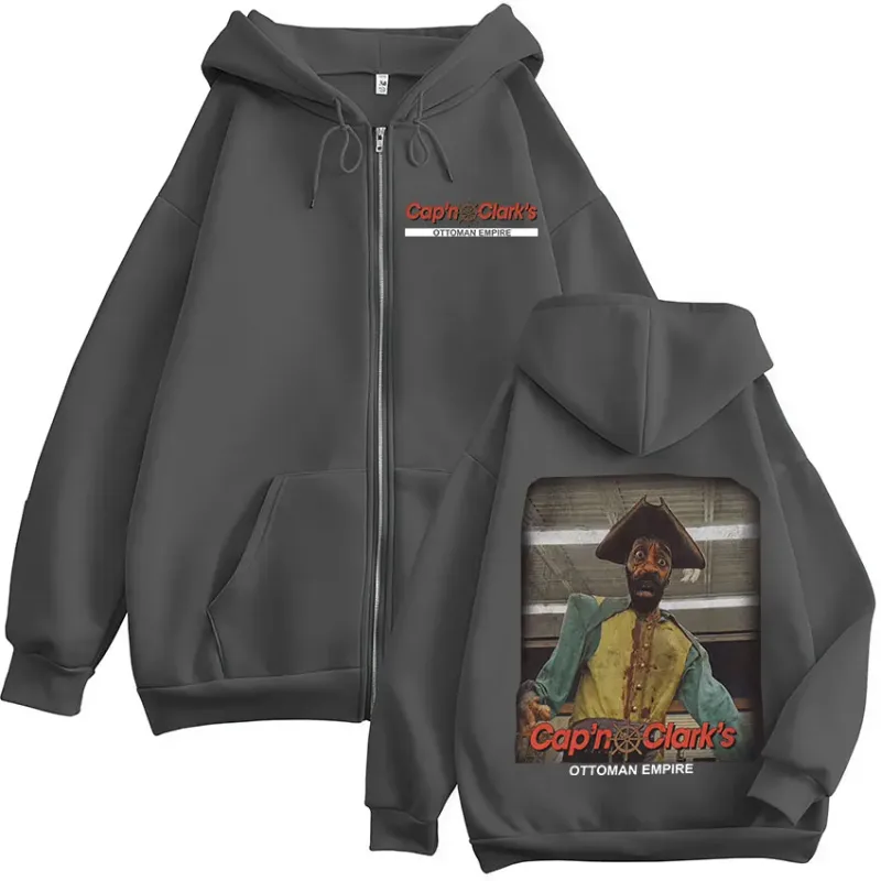 Movie Backrooms Cap'n Clark's Ottoman Empire Zipper Hoodies Men's Women Clothing Casual Long Sleeves Zip Up Sweatshirts Jackets