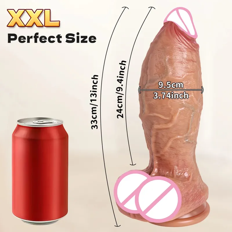 Realistic Soft Double Silicone Big Dildo Simulated skin artificial penis Vaginal Masturbation Suction Cup Big Dick Woman Sex Toy