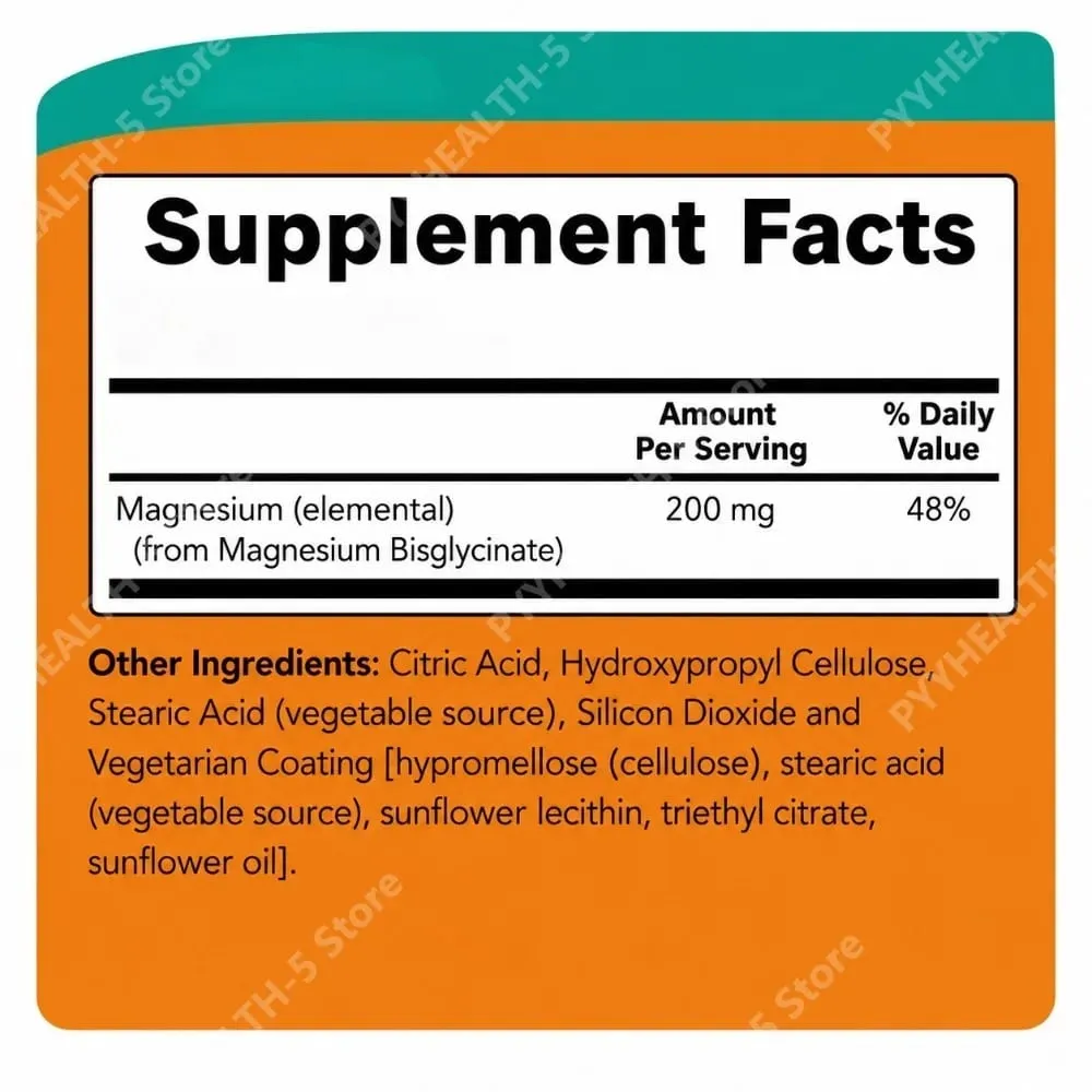 Magnesium Glycinate Supplement 180 Tablets Chelated Bisglycinate Dietary Tablets for Men & Women Gentle Daily Mineral Support