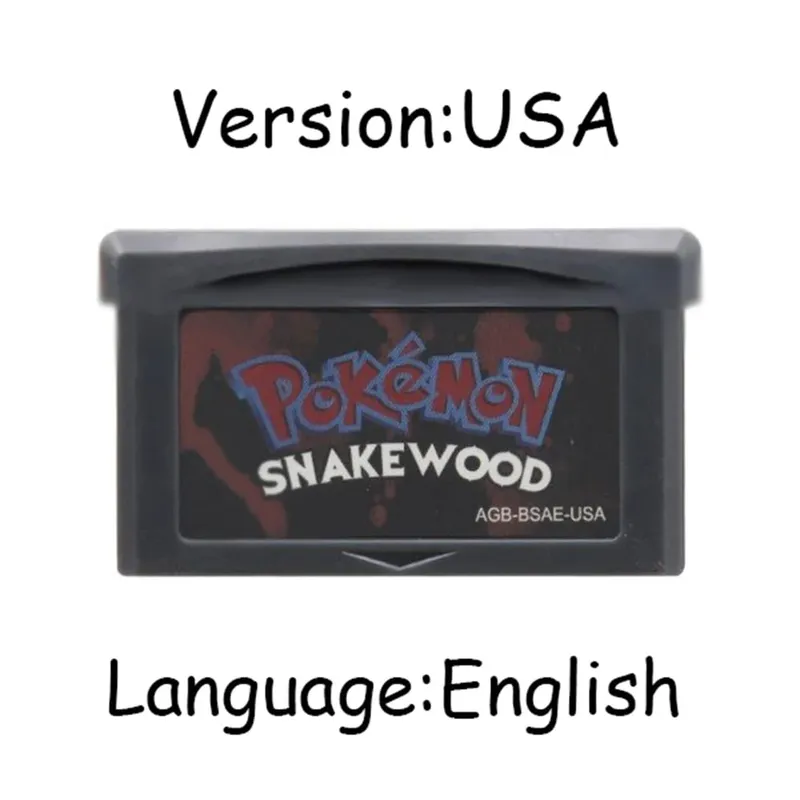 GBA Pokemon Game Cartridge 32-Bit Video Game Console Card AshGray Liquid Crystal Light Platinum Moemon Emerald Engelsk sprog