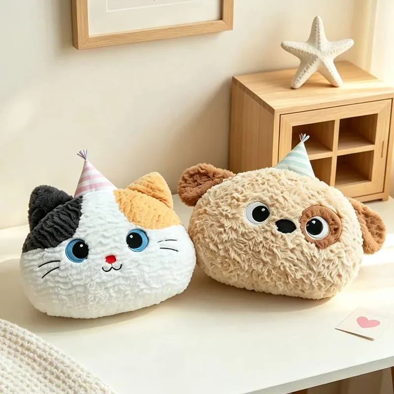 Cute Cartoon Animal Plush Pillow Soft Fluffy Pig Frog Cat Fox Sheep Kawaii Stuffed Cushion For Sofa Bedroom Home Decor Gift
