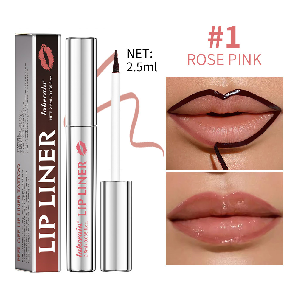 Vattentät Lip Liner Peel Off Tatuering Läppglans Vattentät Långvarig Matt Läpp Nyans Brun Kontur Avrivbar Läppar Fläck Kosmetisk