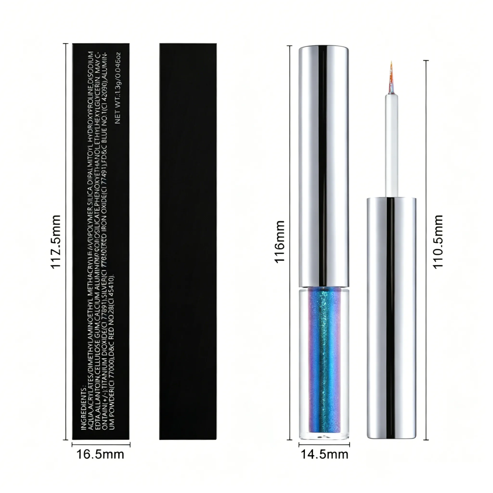 19 Colors Holographic Chameleon Liquid Eyeliner Metallic Glitter Color-Shifting Eye Liner Long Lasting Waterproof Eyes Makeup — image 5