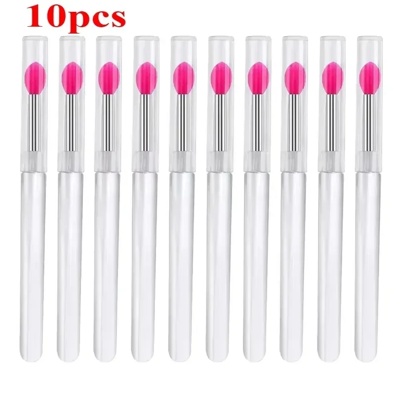 3/5/10PCS Portable Silicone Lip Brush With Cover Soft Multifunctional Lip Balm Applicator Lipstick Lipgloss Makeup Brushes