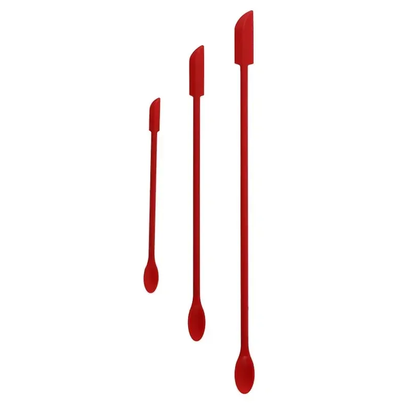 Cosmetic Bottle Silicone Mini Scraper 3-Piece Set Double-End Spatula for Baking Jam and Cream