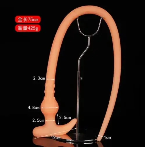 Superlang analprop Pisk Silikone Bærbar Butt Plug Hult lavement Vaginal rengøring Dildoer Dybere 18+ Voksen sexlegetøj til par