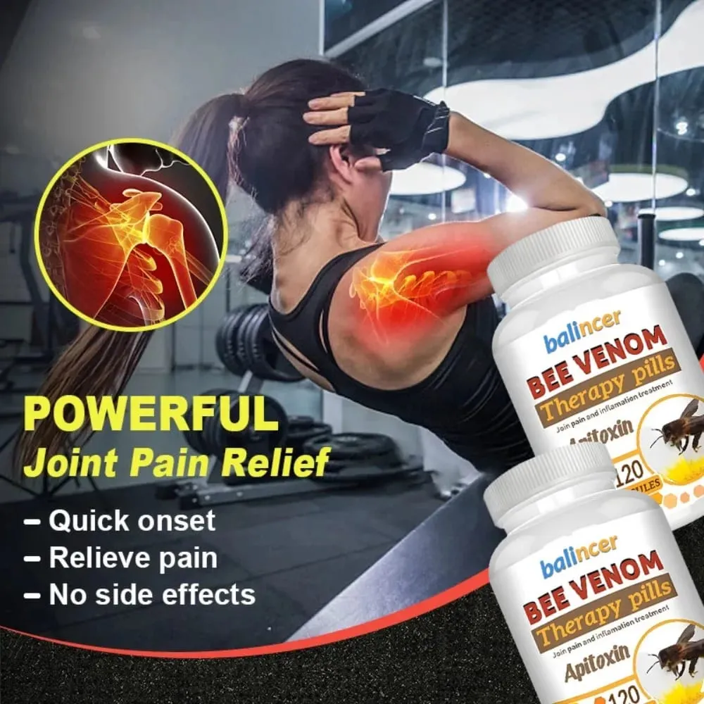 Bee Venom Extract Capsules - Relieves Joint Pain Promotes Bone Health Support Immunity