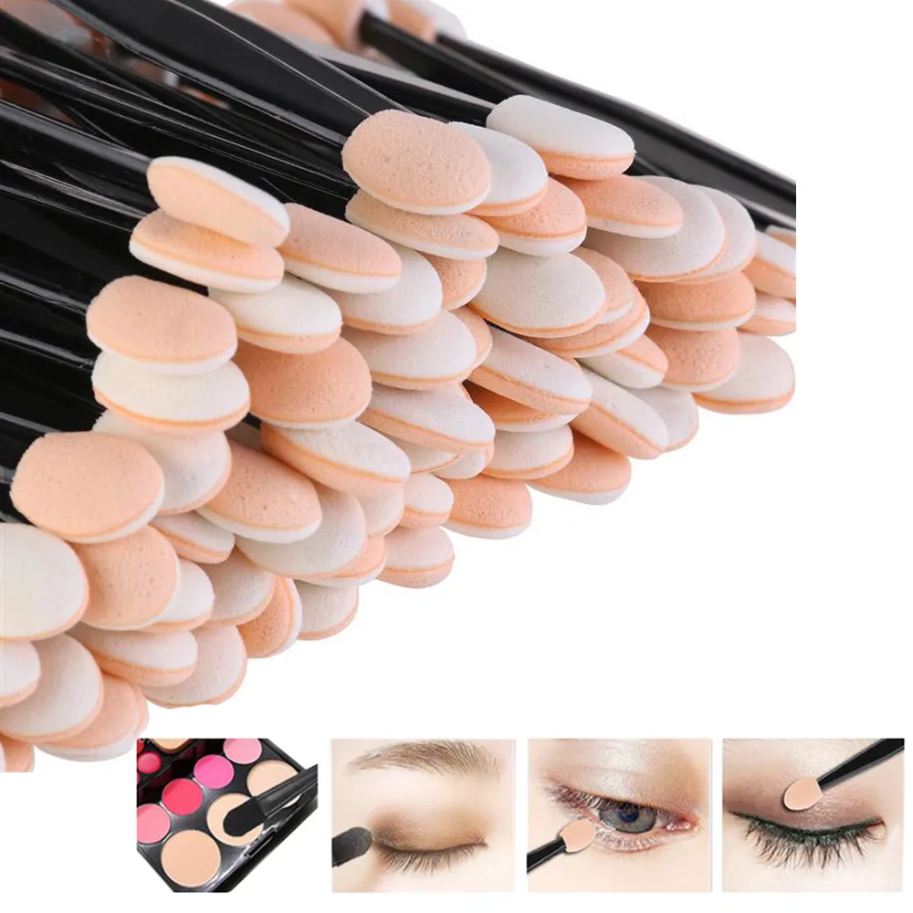 30/50pcs Double Sided Eyeshadow Applicators In Bulk Sponge Eye Shadow Brushes Disposable Mini Makeup Brushes Nail Powder Brushes