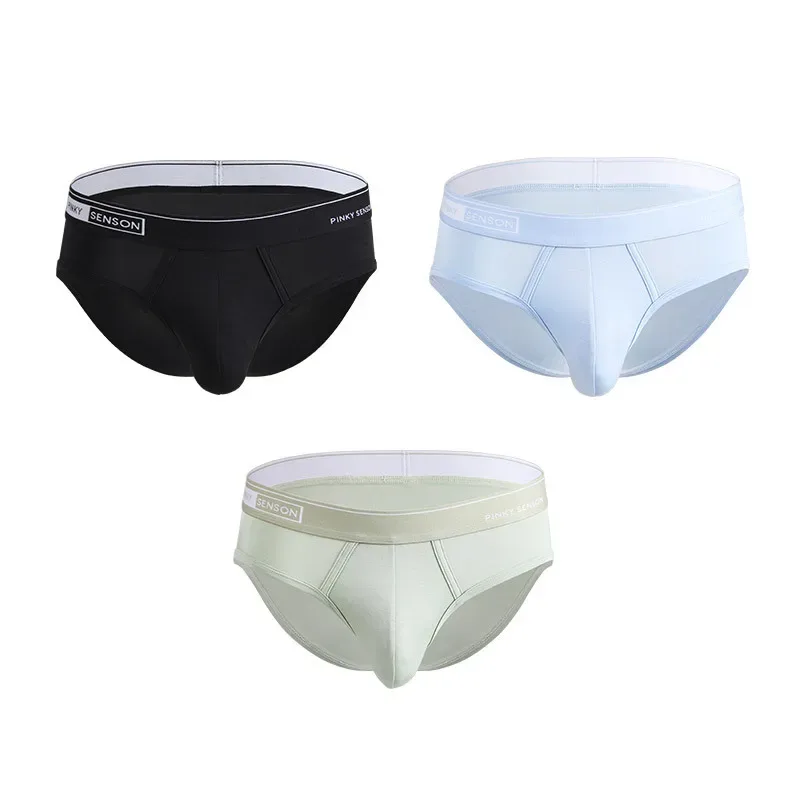 Pantaloni a triangolo da uomo modali nuovi sexy e traspiranti di grandi dimensioni mutande a vita media tinta unita per slip da uomo — image 8