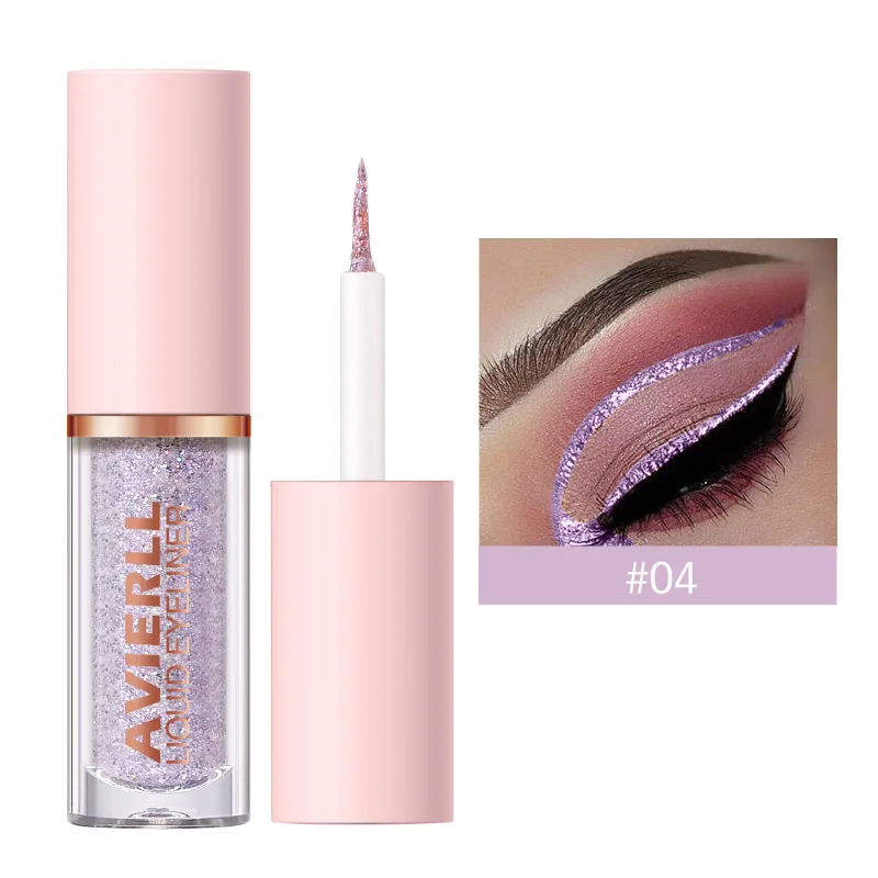 Waterproof Glitter Eyeliner Pen Eye Shadow Stick Long-Lasting Quickly Dry Diamond Shiny 10 Colors Liquid Eyeliner Big Eye Makeup