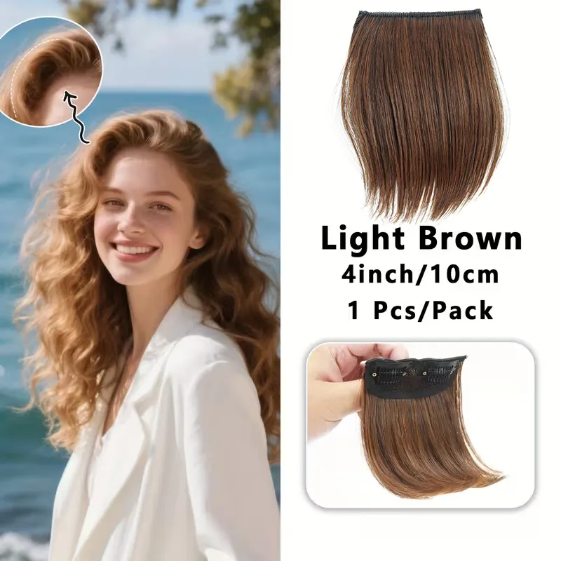 Extension de cheveux synthétique courte et lisse, 10cm/20cm/30cm, Extension de cheveux Invisible, doublure de cheveux, couverture latérale supérieure, postiche pour femmes