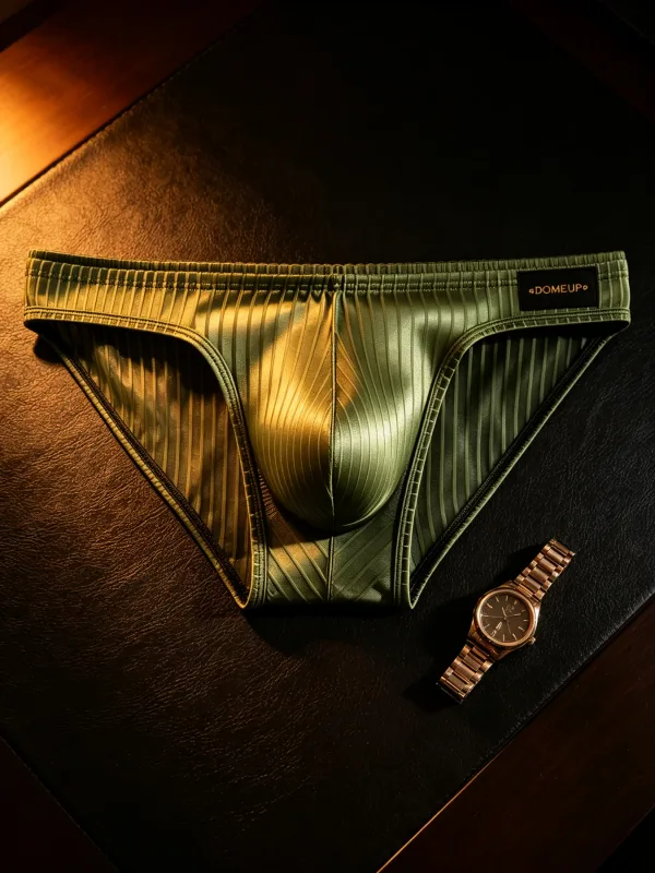 3PCS Men's Briefs Vertical Stripe Fabric Pouch Slim Fit Light Breathable Daily Casual Underwear Daily Casual Underwear for Men