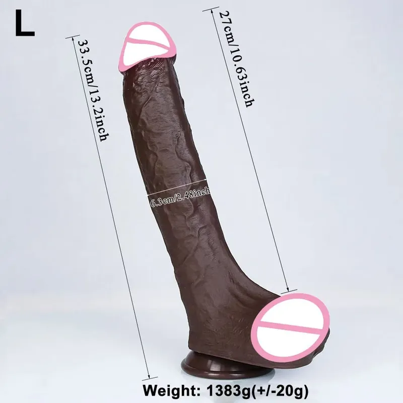 4Sizes Realistic Soft Big Dildo Double Silicone Suction Cup Penis Couples Masturbation Huge Cock Woman Man Anal Adult Sex Toy