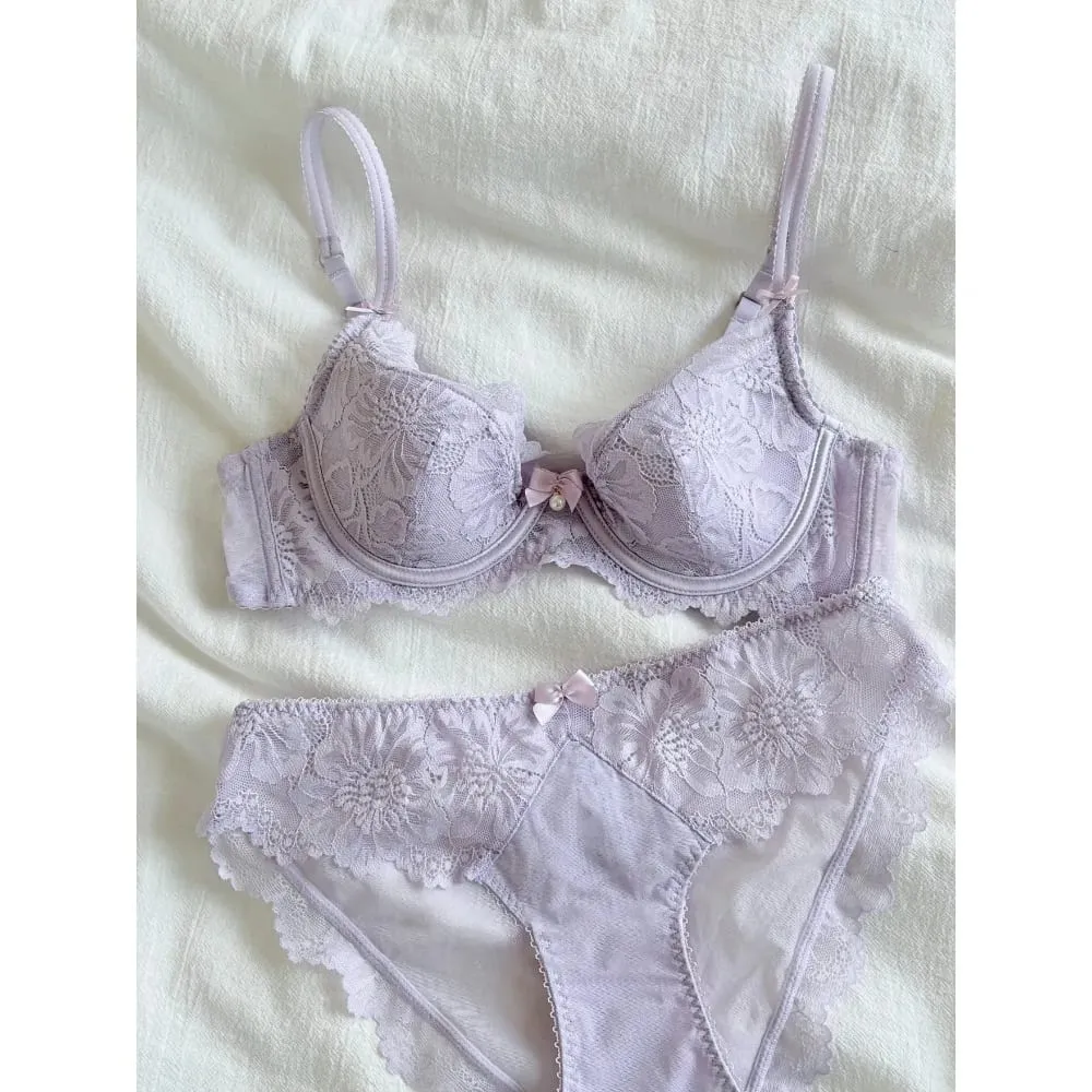 Soutien-gorge en dentelle violette pour femmes, broderie française Sexy, à armatures douces, minimiseur, Push Up, Anti-affaissement, Lingerie, brassière 32 à 38 — image 5