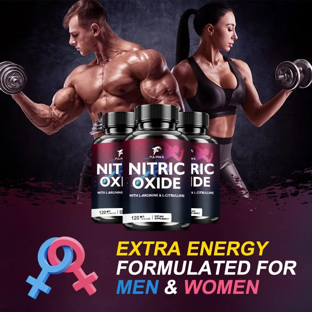 Nitric Oxide Tablets Capsules - Enriched with L-arginine and L-citrulline Complex To Promote Nutrient Flow To Muscles and Heart