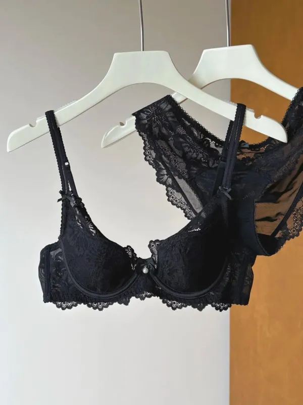 Soutien-gorge en dentelle violette pour femmes, broderie française Sexy, à armatures douces, minimiseur, Push Up, Anti-affaissement, Lingerie, brassière 32 à 38 — image 9