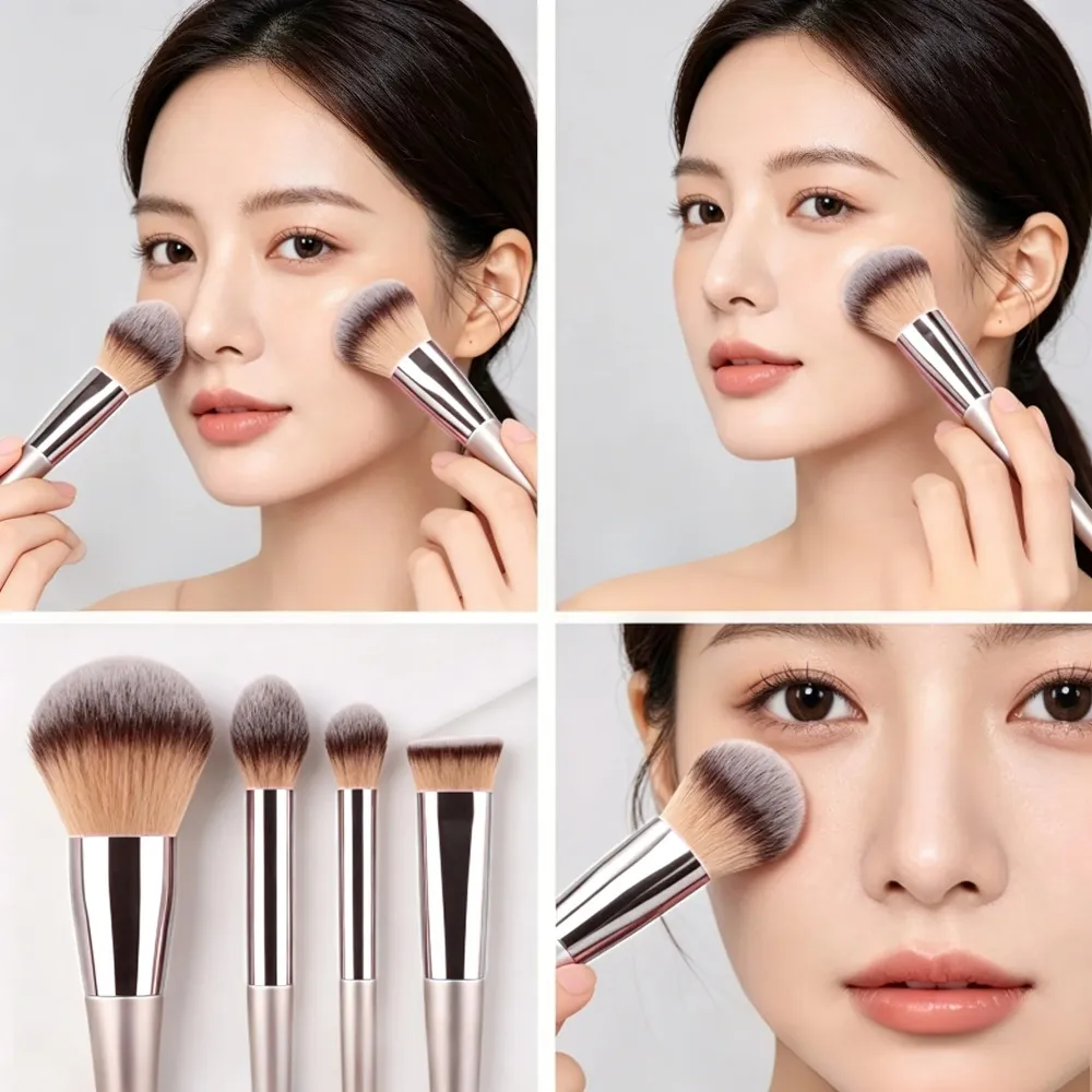 10Pcs Makeup Brushes Complete Set Soft Fluffy Foundation Loose Powder Blush Concealer Eye Shadow Brush Professional Makeup Tools