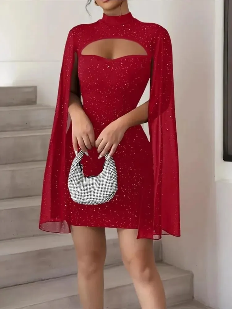 Women's Package Hip Mini Dress New Spring Summer Fahsion Elegant O Neck Solid Casual Holiday Party Dresses For Women Robe Femme
