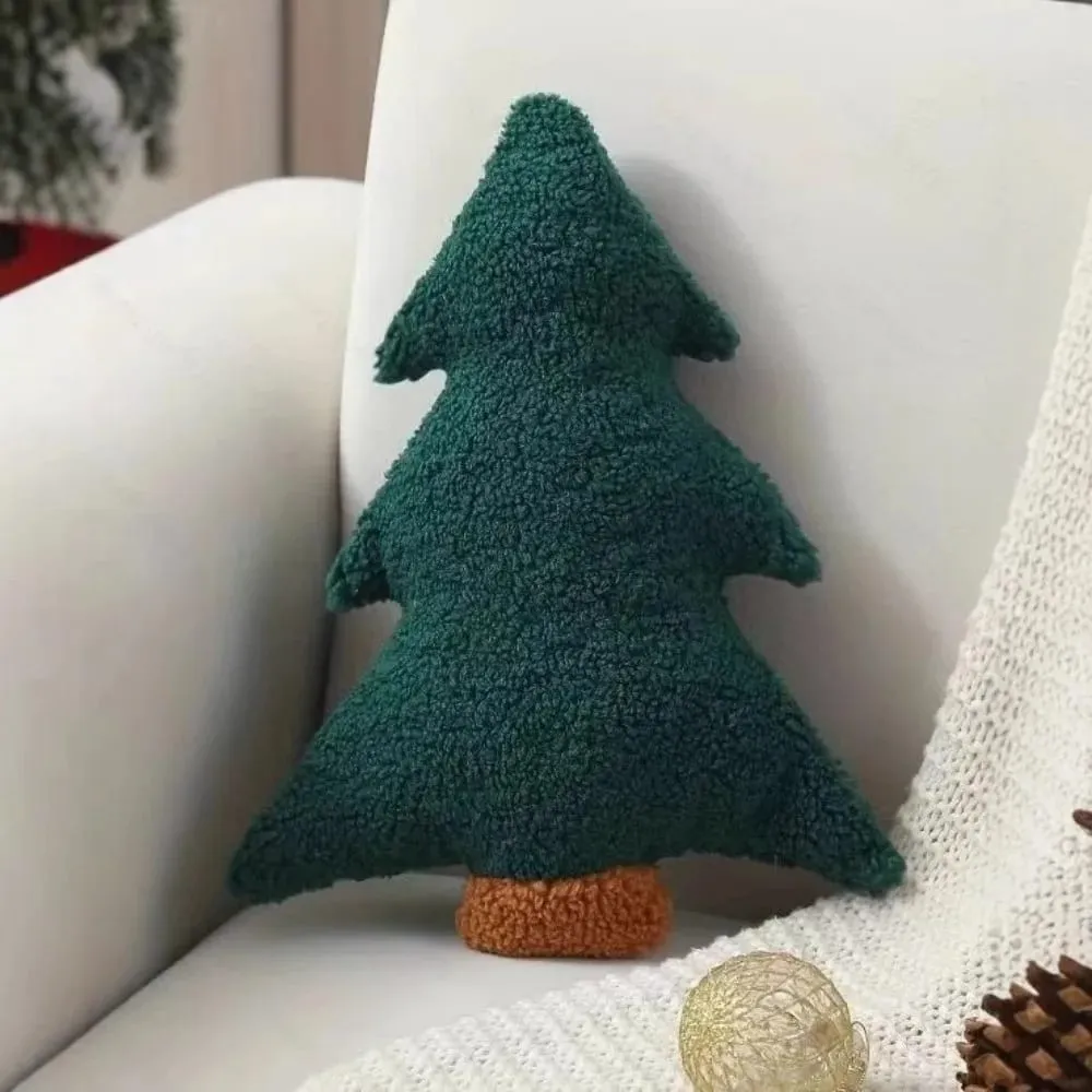 Cute 40cm Christmas Tree Pillow Soft Stuffed Plush Pillow Festive Decor Pillow Home Decor