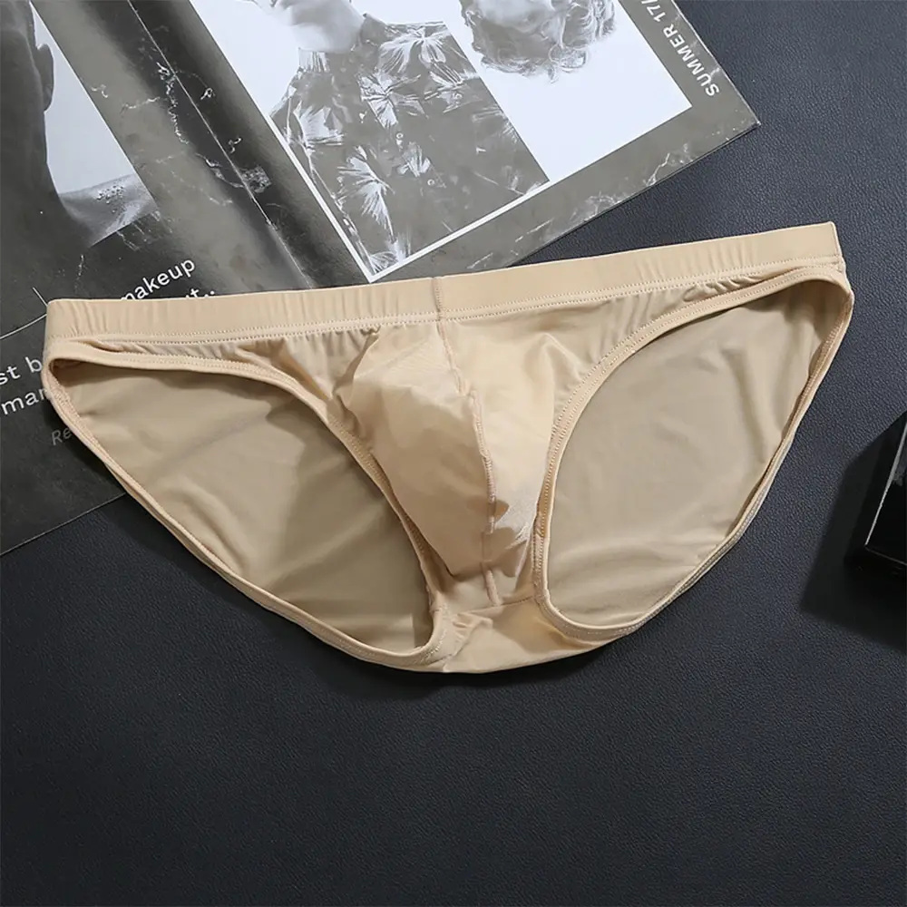 ชายผ้าไหมน้ำแข็งชุดชั้นในกางเกงBreathableต่ำเอวU-นูนUndershortsกางเกงขาสั้นสีทึบกางเกงผู้ชายกางเกง — image 6