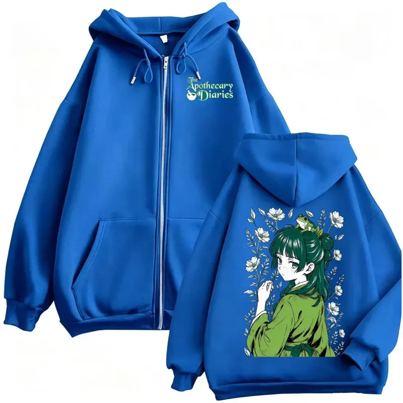 Anime The Apothecary Diaries Maomao Zipper Hoodies Men Women Vintage Fashion Kawaii Jacket Sweatshirts High Quality Zip Up Coats