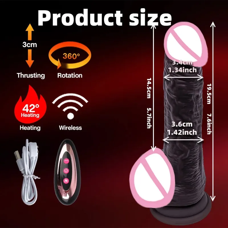 Vibrator Dildo Xxl Realistic Big Cock Telescopic Heated Spinning Penis Expansion Vibratory Massager Female Couple Sex Toys 18 — image 10