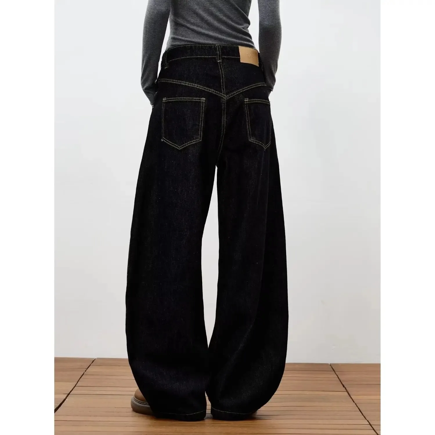 Retro Y2K button-fly loose jeans unisex trendy casual wide-leg jeans high-street loose pants American street style fashion