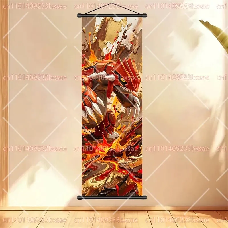 Anime Pokémon Gengar Charizard Kyogre Gyarados Mewtwo Rayquaza Cool Poster Hanging Scroll Painting Birthday Holiday Party Gift