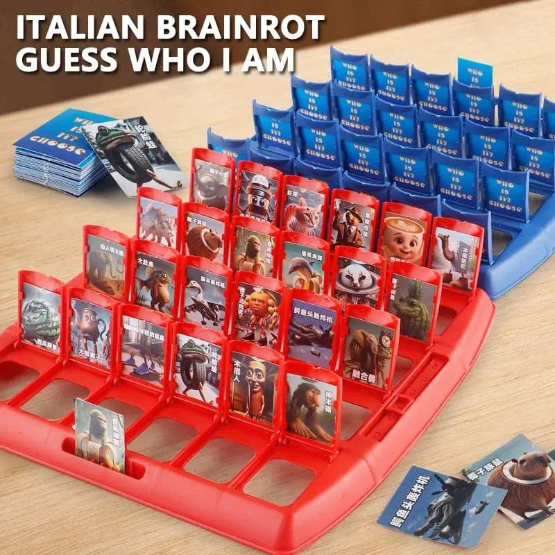 Guess Who I Am Guessing Board Game 2‑Player Interactive Character Card Game Portable Tray Puzzle Game Family Party Desktop Game