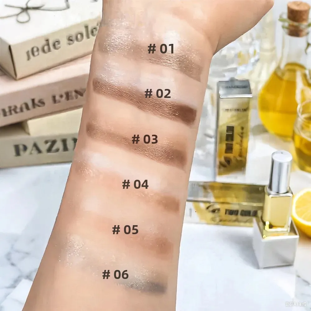 Long Lasting Two Tone Eyeshadow Stick Waterproof Smudgeproof Shimmer Highlighter Blendable Eye Contour Makeup Cosmetic