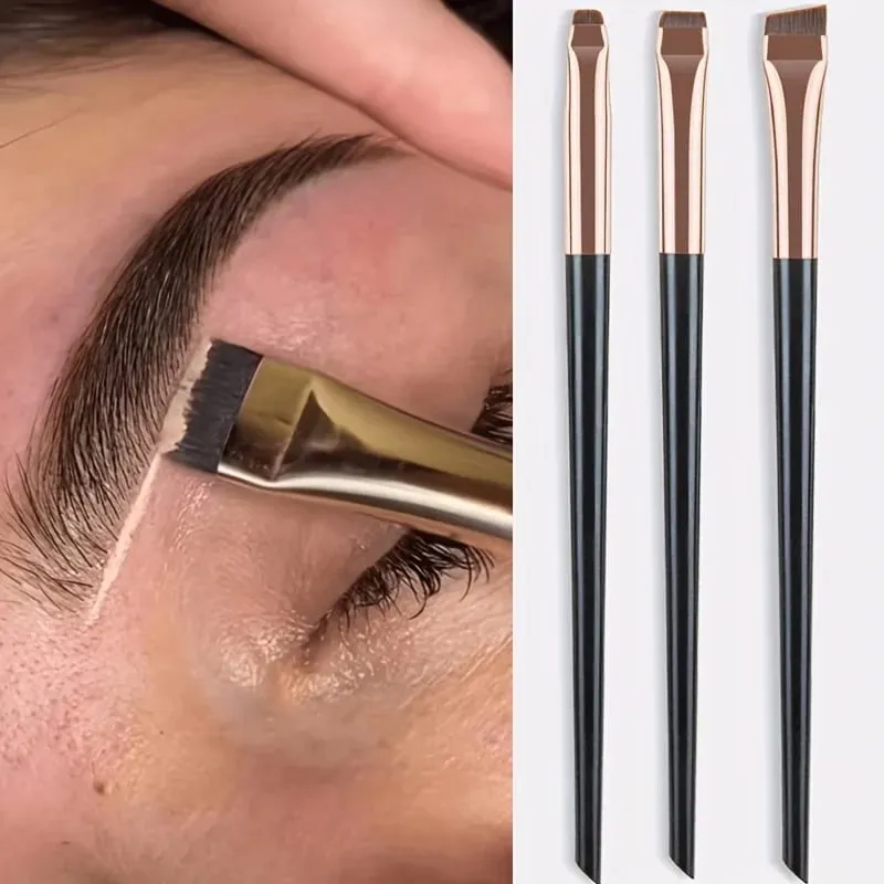 3pcs Makeup Brush Set Blade eyeliner brush fine oblique head eyebrow brush outline eyeliner ultra-thin eye shadow brush makeup b
