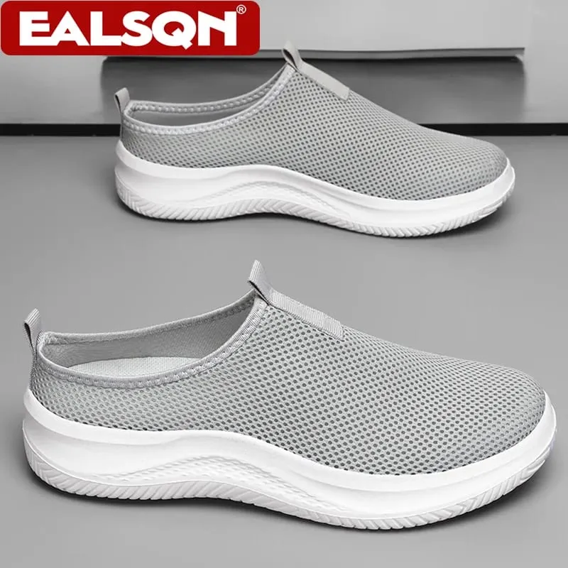 Summer Breathable Mesh Slip On Casual Shoes For Men's Lightweight Walking Sneakers Plus Size 39-48 Outdoor Comfortable Footwear