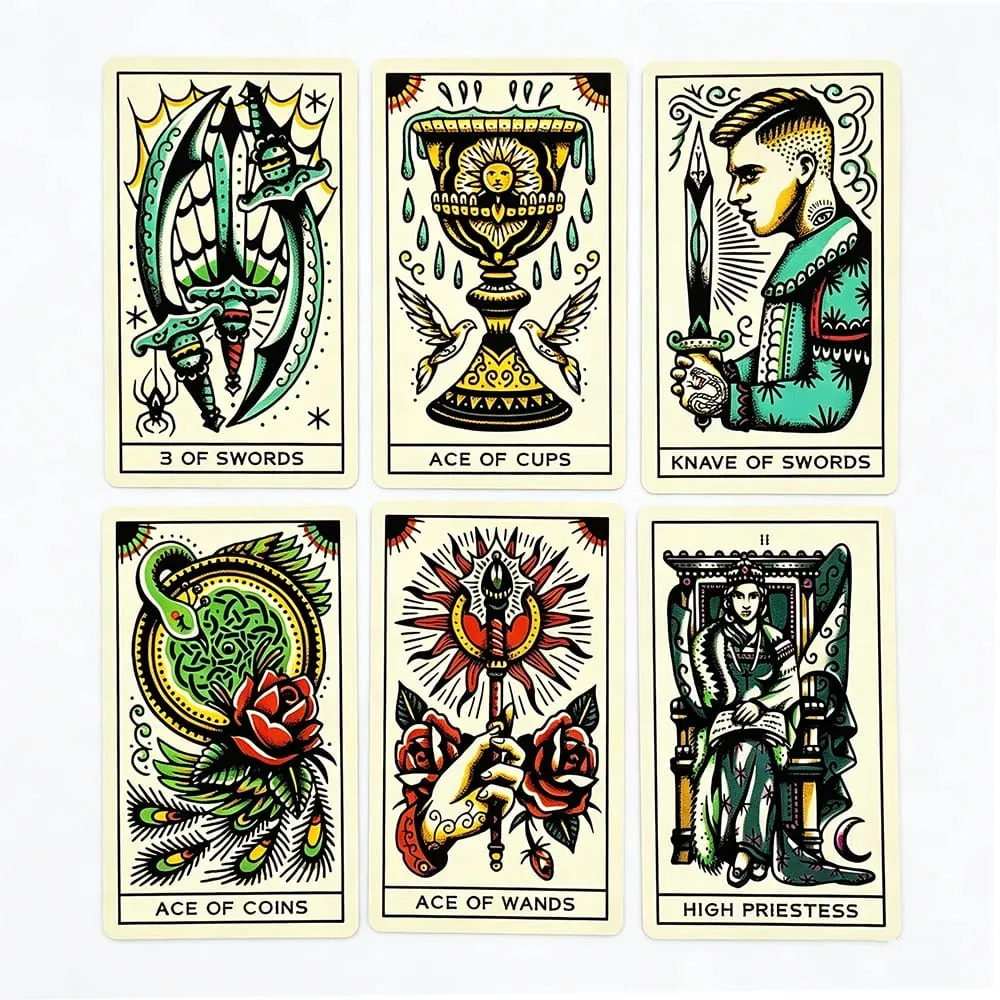 The Tattoo Tarot Cards A 78 Deck Oracle English Visions Divination Edition Borad Playing Games Great For Beginners Party Games