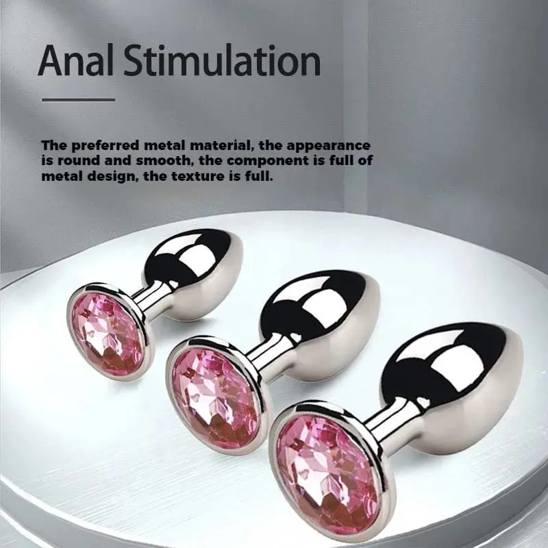 5 Sizes Metal Anal Plug Butt Plug Sex Toy Butt Toy for Women Men Couples Gay Adult Game Masturbator Anal Diamond Sex Shop