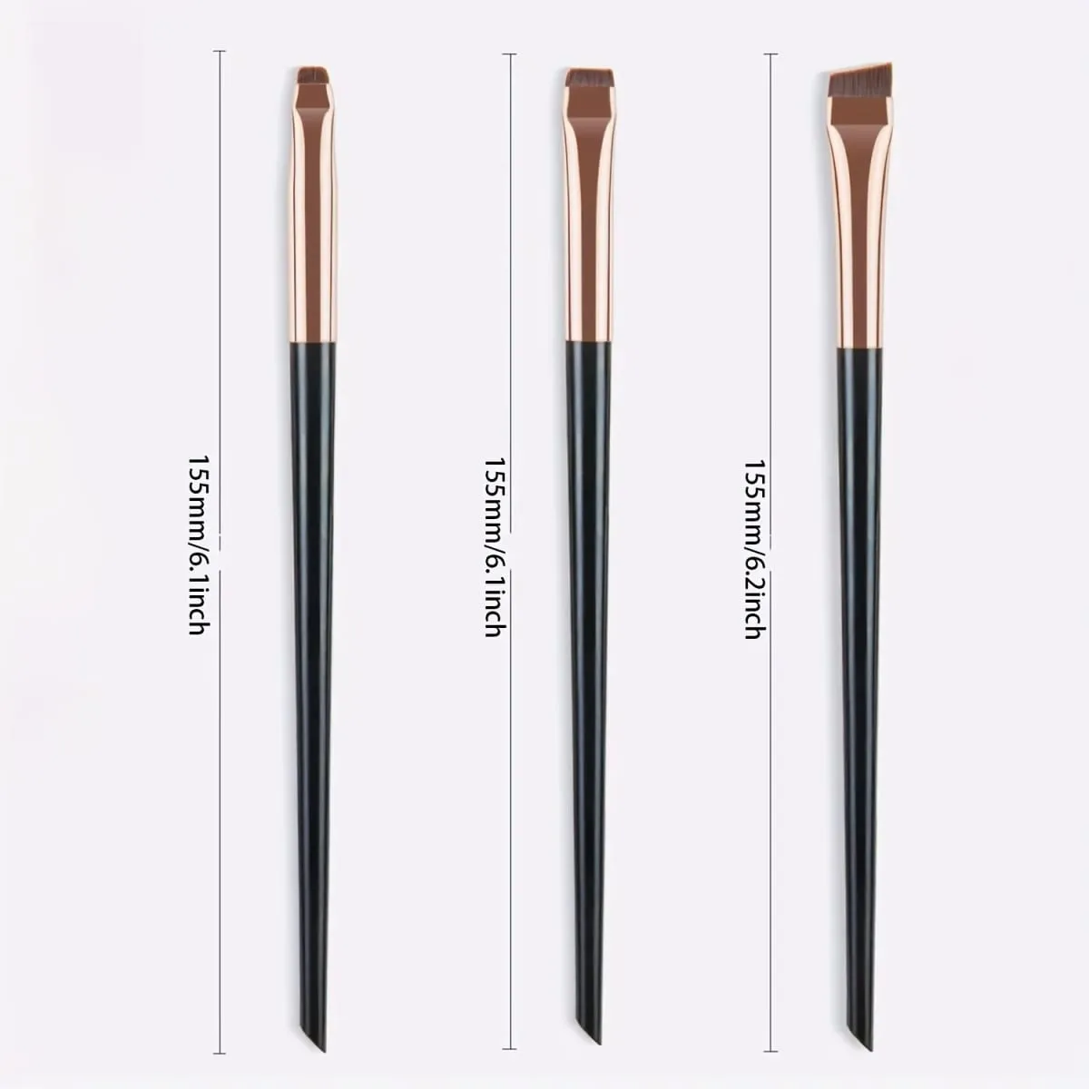 3pcs Makeup Brush Set Blade eyeliner brush fine oblique head eyebrow brush outline eyeliner ultra-thin eye shadow brush makeup b