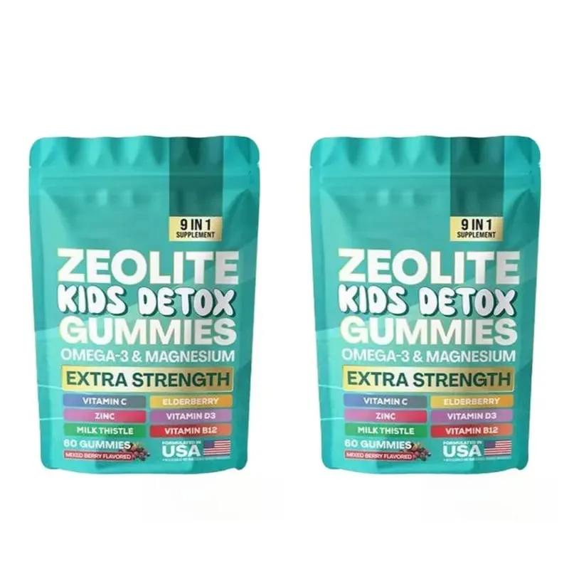 Zeolite Gummies 9-in-1 with Omega-3 Magnesium Elderberry Vitamin C Milk Thistle Vitamin D3 Zinc B12 (60 Gummies)