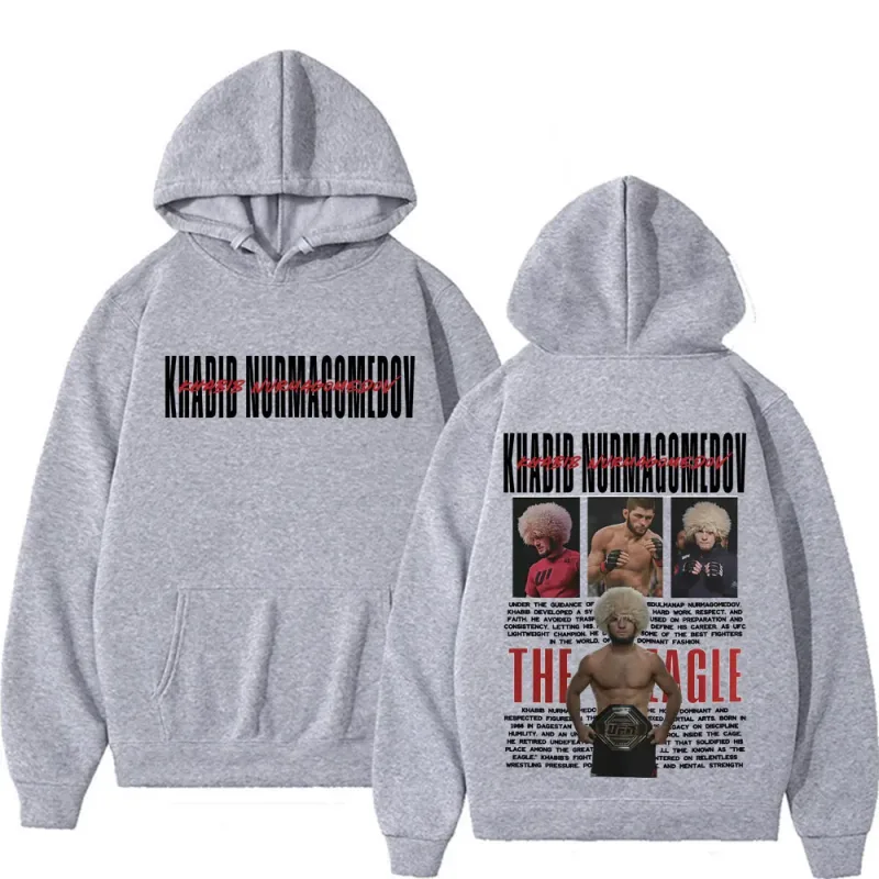 Khabib Nurmagomedov THE EAGLE Merch Sweatshirt Vêtements pour hommes Harajuku Classique Sweats à capuche surdimensionnés Polaire Sweat à capuche confortable de haute qualité — image 5