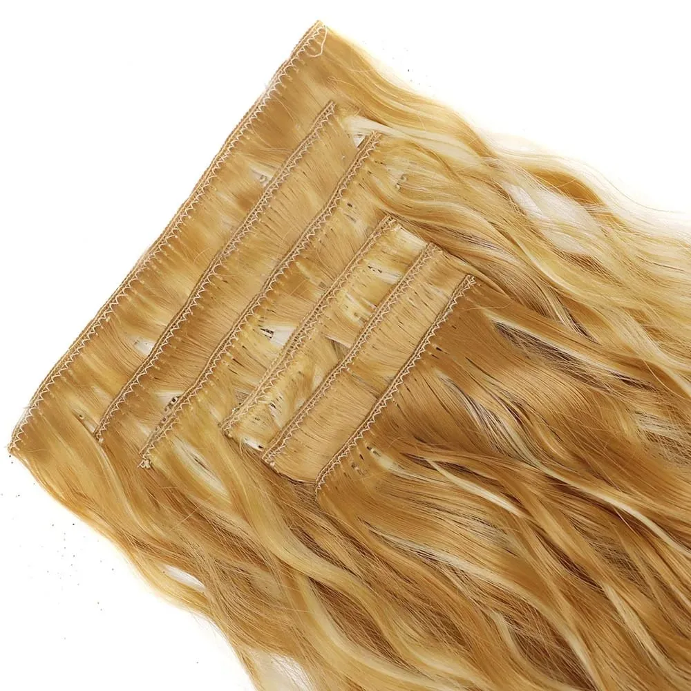 Jeedou Corn Wavy Clip‑in Hair Extensions 6‑Piece 16‑Clips Synthetic High‑Temp Fiber Voluminous Hair Pieces for Ladies