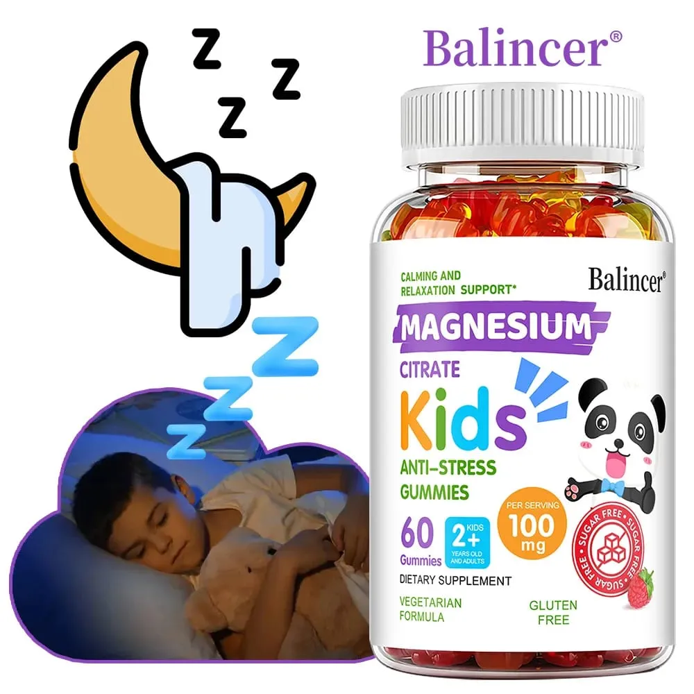 Magnesium Gummies for Children and Adults - Magnesium Citrate Supplement Muscle Support and Calcium Absorption