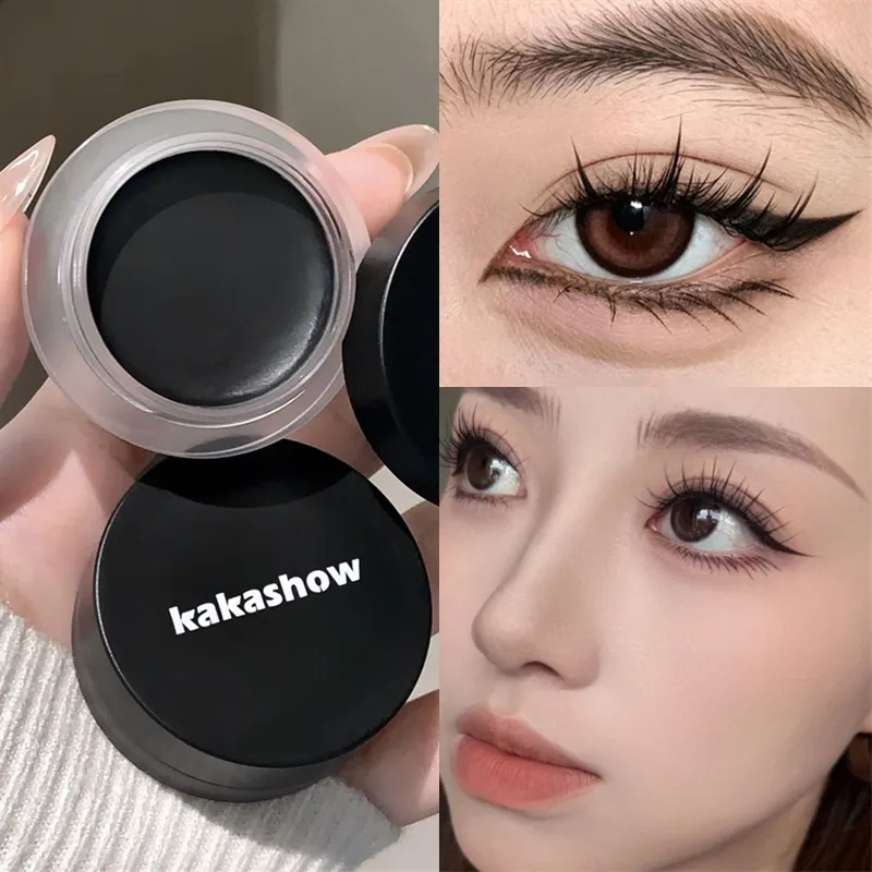 Matte Black Eyeliner Cream Waterproof Big Eyes Beauty Cosmetic Long Lasting Smooth Brown Eyeliner Gel Eyeshadow Eye Liner Makeup