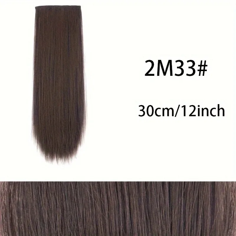 Extension de cheveux synthétique courte et lisse, 10cm/20cm/30cm, Extension de cheveux Invisible, doublure de cheveux, couverture latérale supérieure, postiche pour femmes