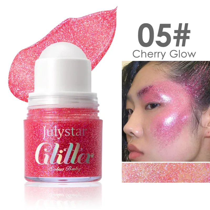 Rolling Sequins Glitter Gel Face Body Painting Shiny Liquid Green White Pearl Gloss Eye Shadow Brighten Stage Makeup Decoration