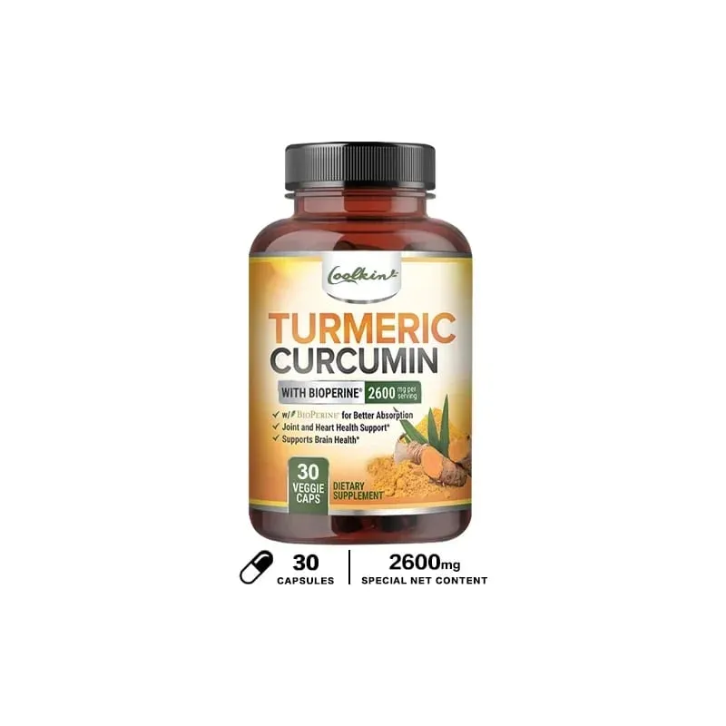 Curcumin Supplement with Black Pepper 2600 Mg Contains 95% Curcumin Enhanced Absorption Joint Support Supplement