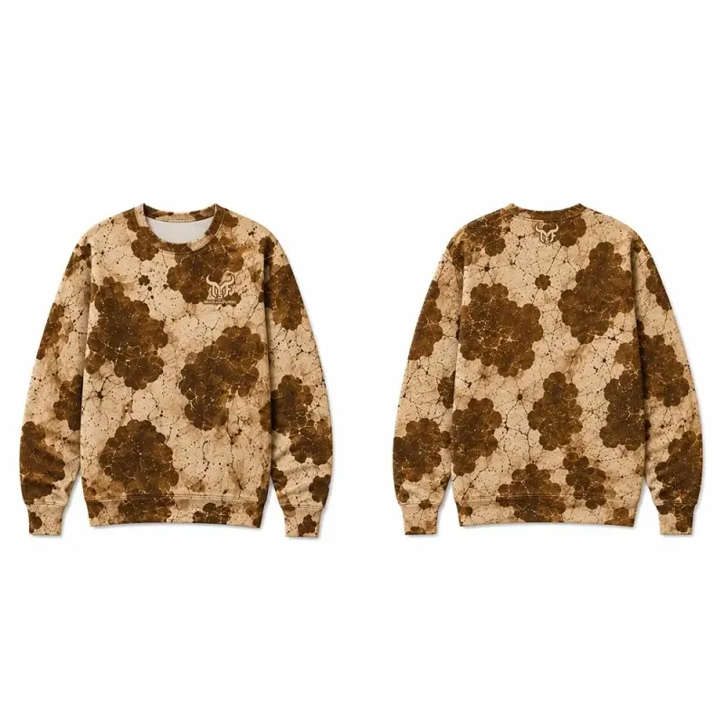 Western-inspired Fossil-print Cow Pattern Sweatshirt Men Vintage All Over Print Pullover Streetwear Unisex Casual Long-sleeved — image 7