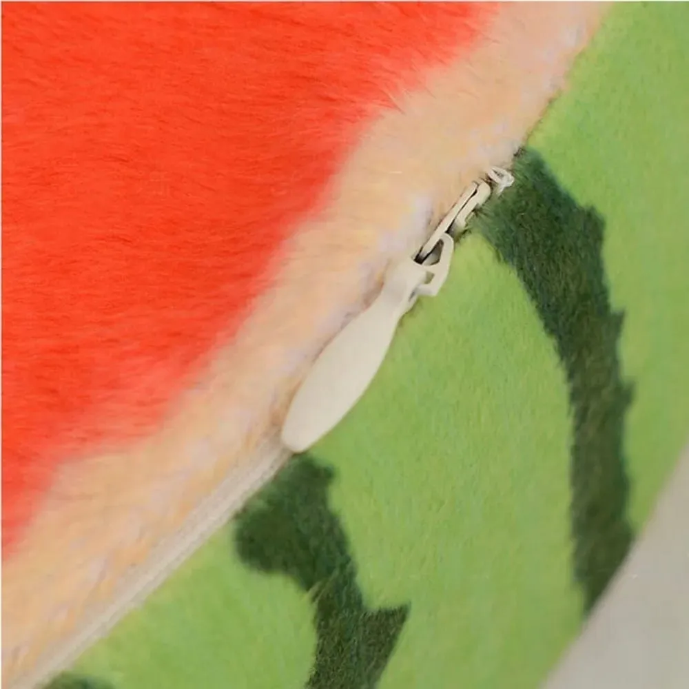 Creative Round Fruit Pillow Fruit Slice Print Plush Fabric Seat Cushion Simulation Stuffed Inner Plush Pillow Sofa Decor