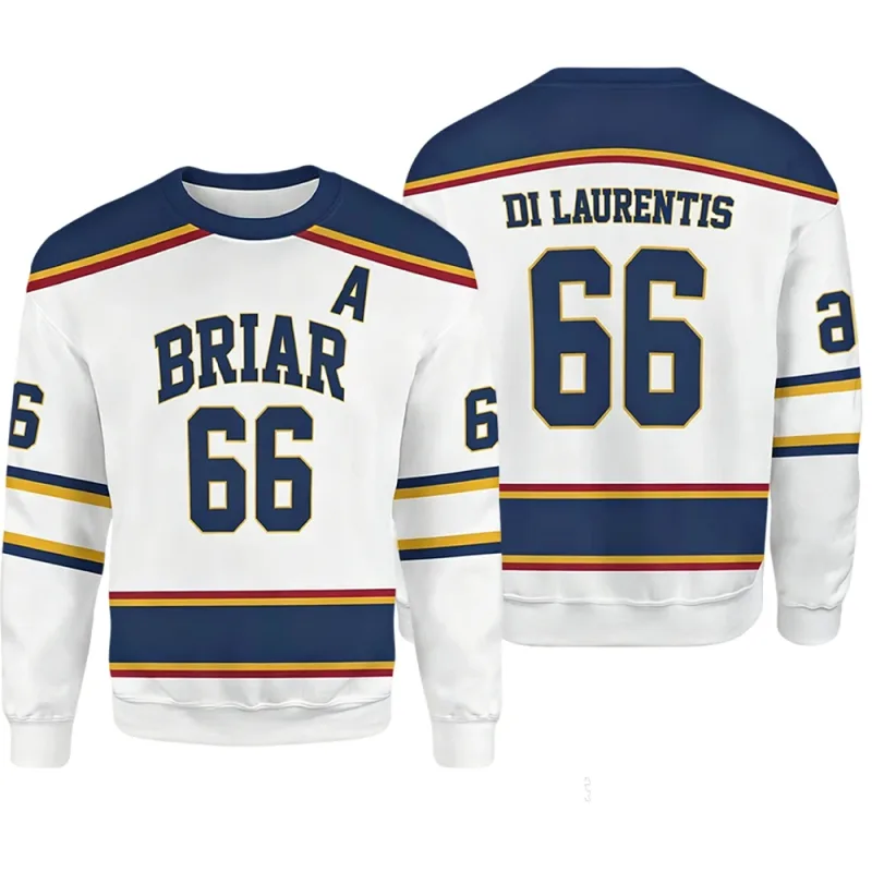 2026 New Off-Campus Briar University Hockey Print Pullover Unisex Casual Streetwear Graham 44 DI LAURENTIS 66 Cosplay Sweatshirt — image 10