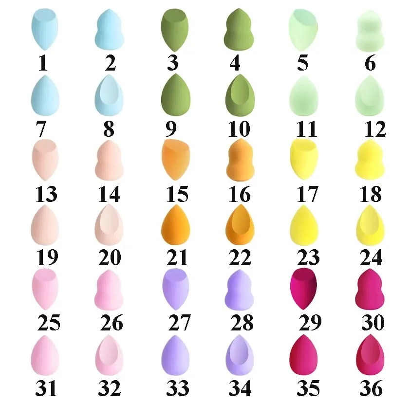 50pcs Custom Logo Soft Non Latex Makeup Sponge Private Label Foundation Beauty Sponge Multi-colored Makeup Sponge DIY
