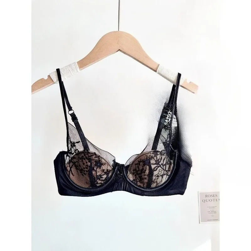 Comfort Lace Lingerie Bra Set Women Soft Underwire Thin Cup Push‑Up Breathable Intimates Suit For Small Bust Ladies Underwear